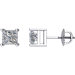 Square 4-Prong Stud Earrings