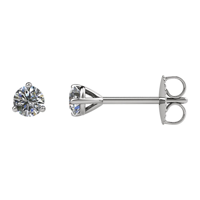 Round 3-Prong Stud Earrings