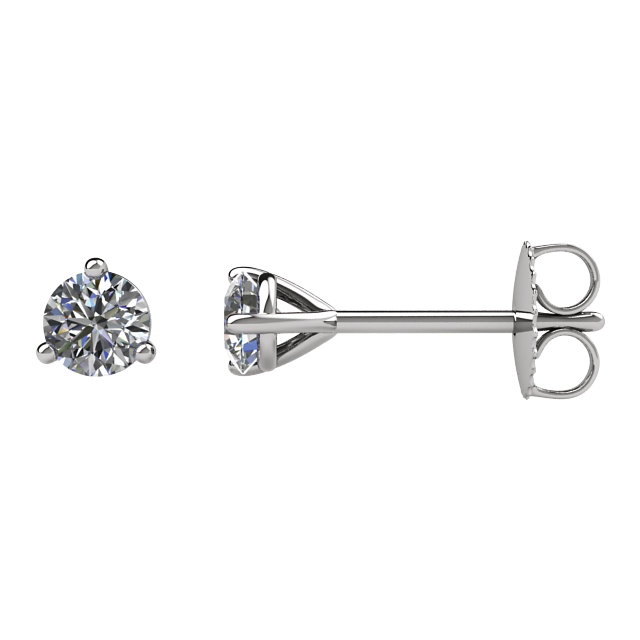 Round 3-Prong Stud Earrings
