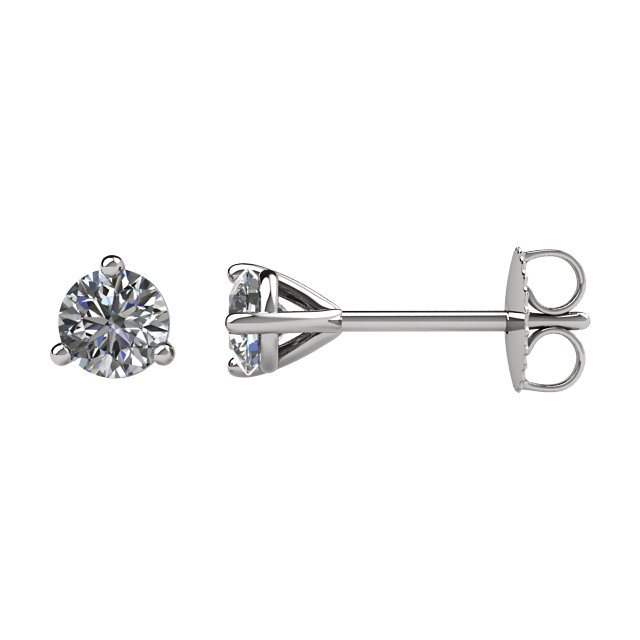 Round 3-Prong Stud Earrings