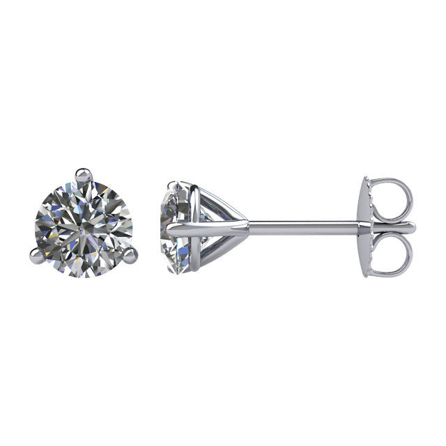 Round 3-Prong Stud Earrings