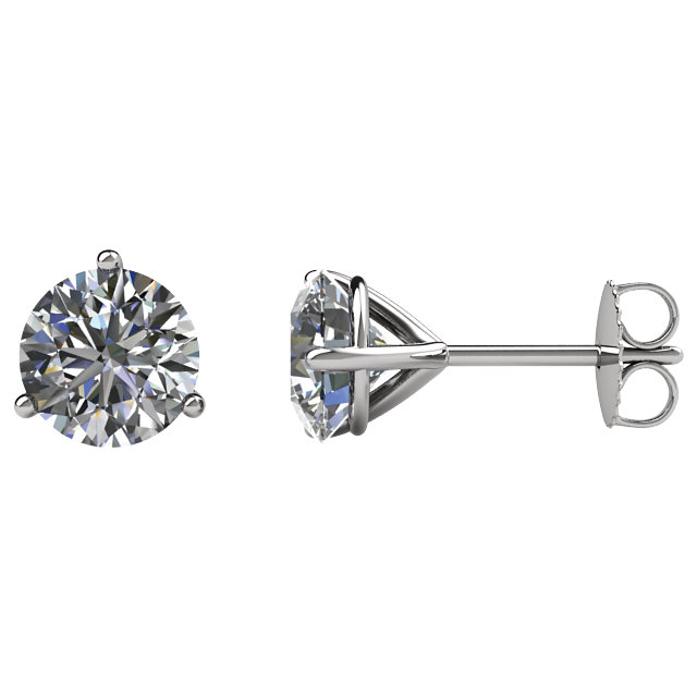 Round 3-Prong Stud Earrings
