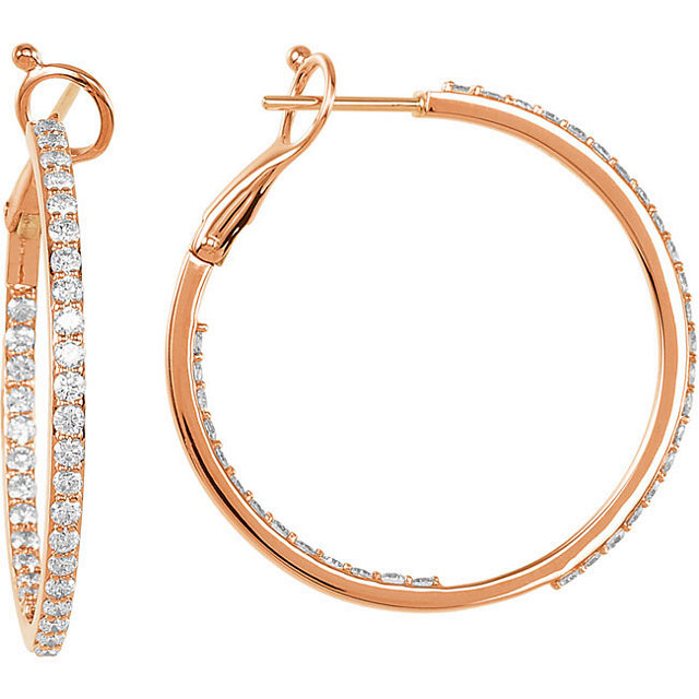Diamond Inside/Outside Hoop Earrings