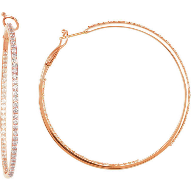 Diamond Inside/Outside Hoop Earrings