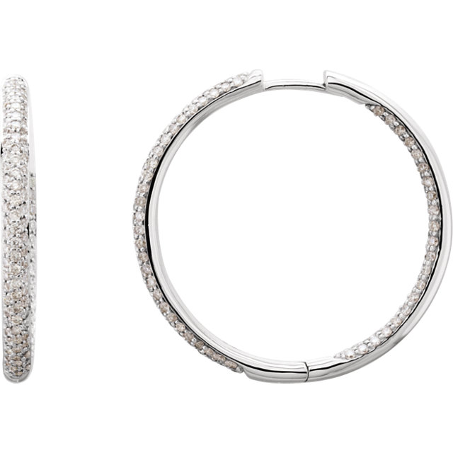 Diamond Inside/Outside Hoop Earrings