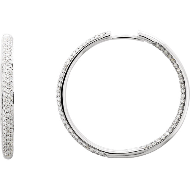 Diamond Inside/Outside Hoop Earrings