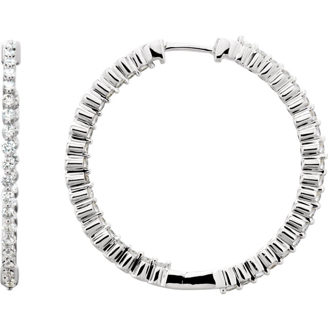 Diamond Inside/Outside Hoop Earrings