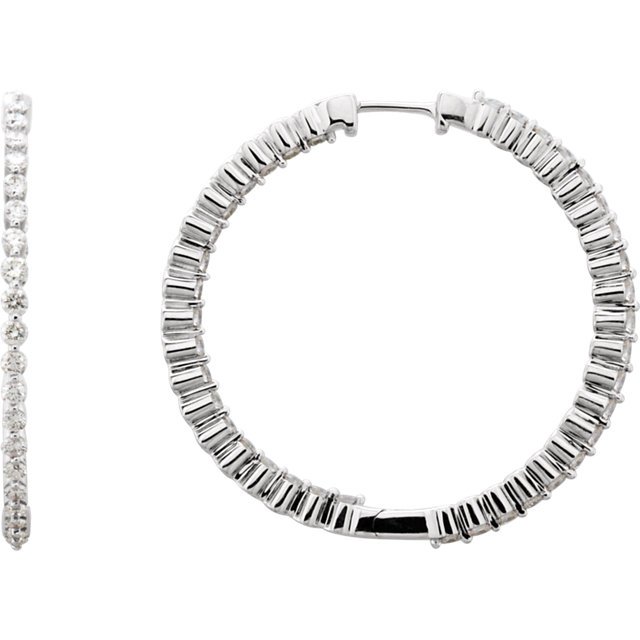 Diamond Inside/Outside Hoop Earrings