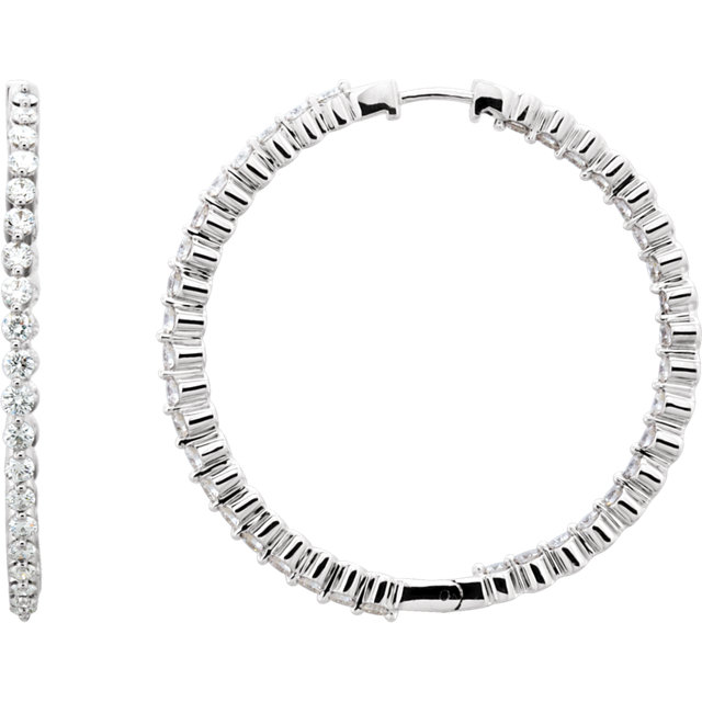 Diamond Inside/Outside Hoop Earrings