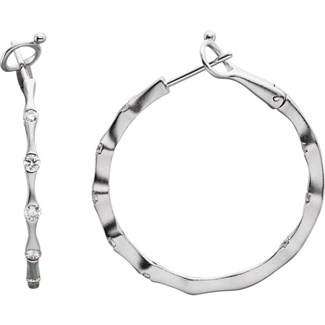 Diamond Inside/Outside Hoop Earrings