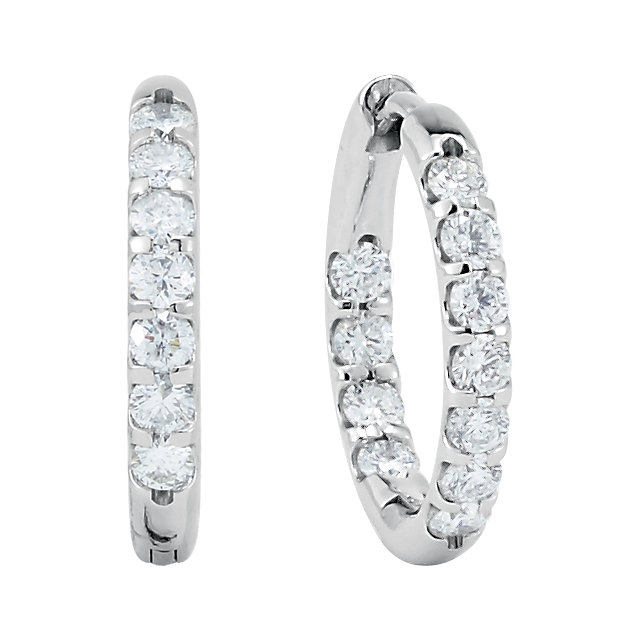Diamond Inside/Outside Hoop Earrings