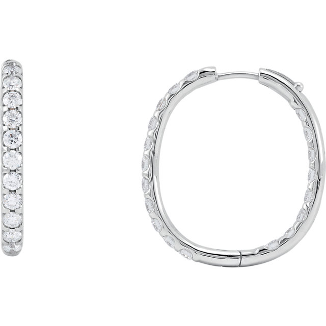 Diamond Inside/Outside Hoop Earrings