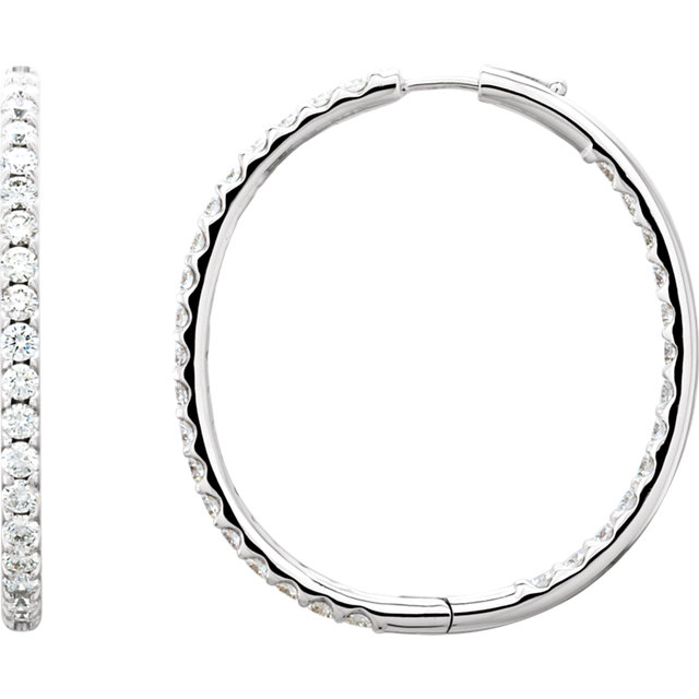 Diamond Inside/Outside Hoop Earrings
