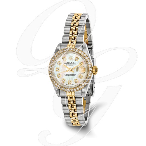 Certified Pre-owned Rolex Steel/18ky Ladies Diamond MOP Watch