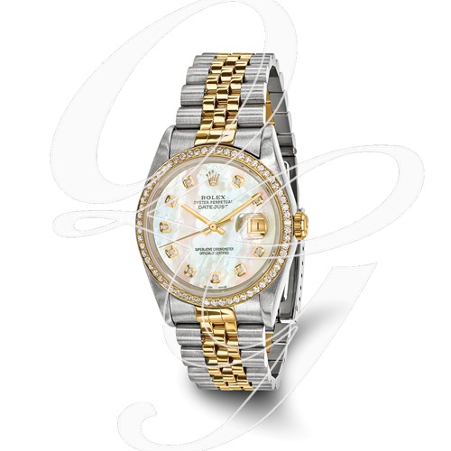 Certified Pre-owned Rolex Steel/18ky Mens Diamond MOP Watch