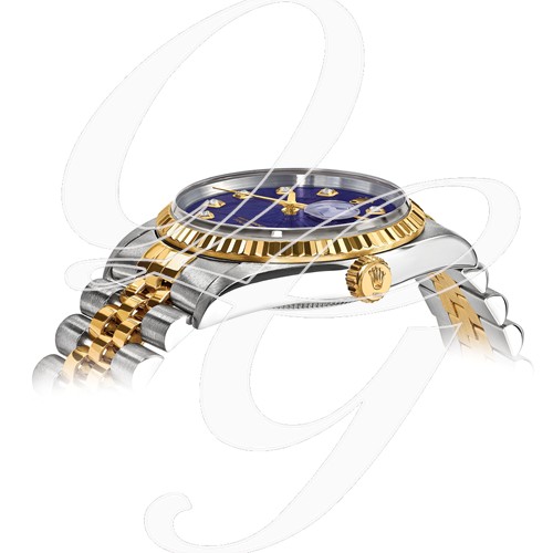 Certified Pre-owned Rolex Steel/18ky Mens Diamond Blue Watch