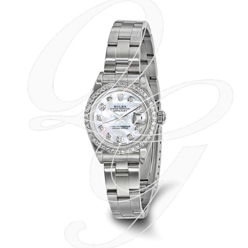 Certified Pre-owned Rolex Steel/18kw Bezel, Ladies Diamond MOP Watch