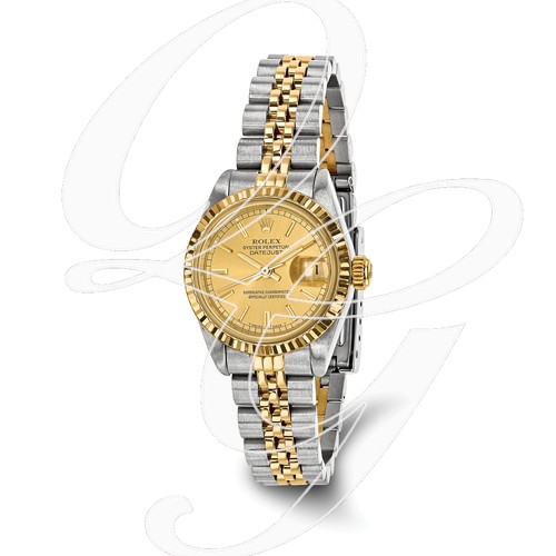 Certified Pre-owned Rolex Steel/18ky Ladies Champagne Dial Watch
