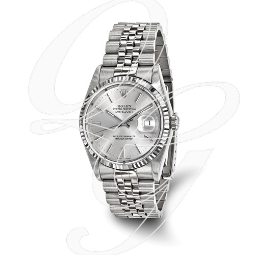 Certified Pre-owned Rolex Steel/18kw Bezel, Mens Silver Dial Watch