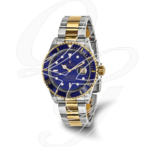 Certified Pre-owned Rolex Steel/18ky Mens Submariner Blue Dial Watch