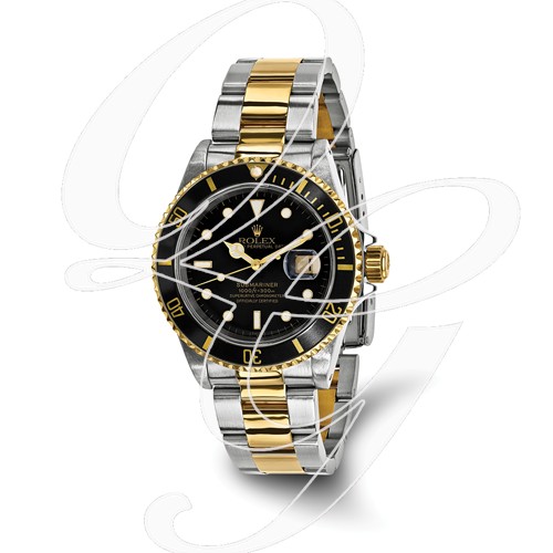 Certified Pre-owned Rolex Steel/18ky Mens Submariner Black Dial Watch