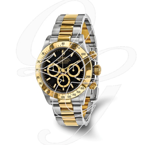 Certified Pre-owned Rolex Steel/18ky Mens Daytona Black Dial Watch