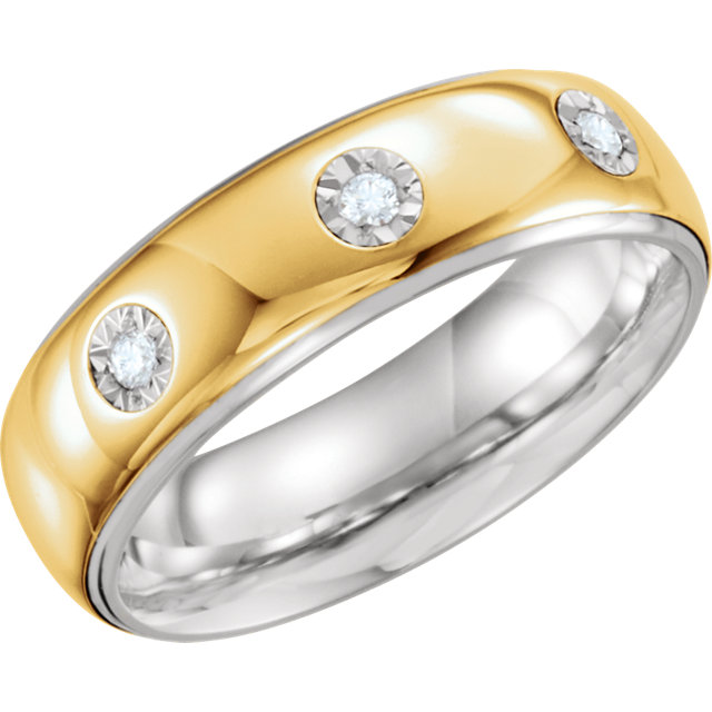 Comfort-Fit Precious Bond® Sterling & Karat Gold Band