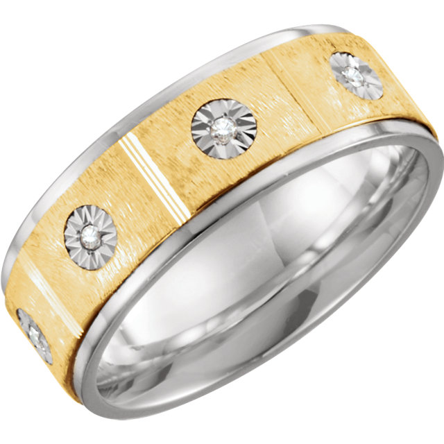Comfort-Fit Precious Bond® Sterling & Karat Gold Band
