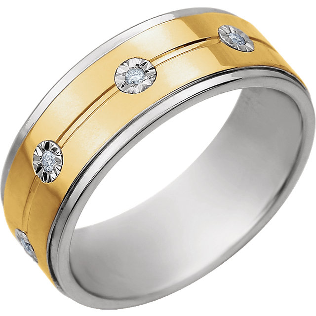 Comfort-Fit Precious Bond® Sterling & Karat Gold Band