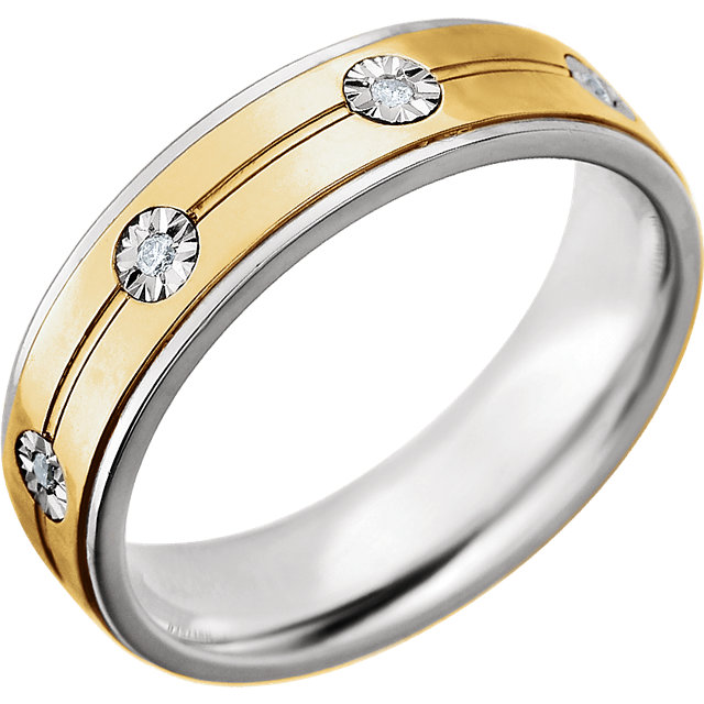 Comfort-Fit Precious Bond® Sterling & Karat Gold Band