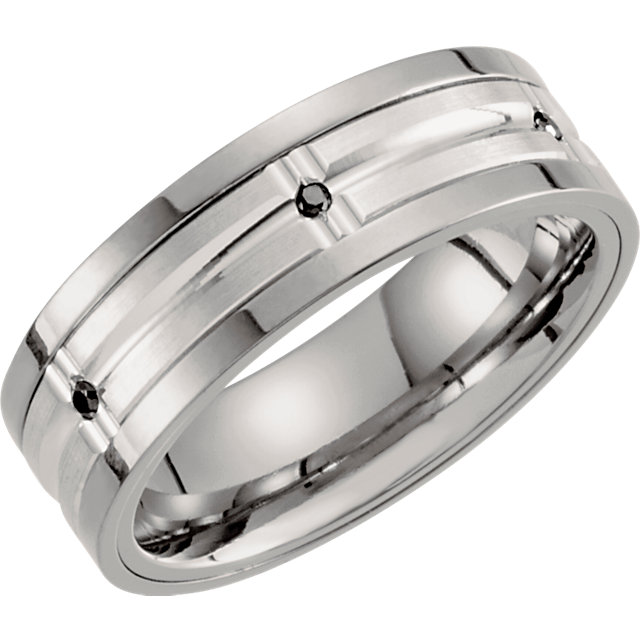 Comfort-Fit Titanium & Karat Gold Inlay Band