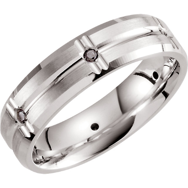 Comfort-Fit Sterling Silver Patterned Band
