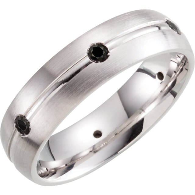 Comfort-Fit Sterling Silver Patterned Band
