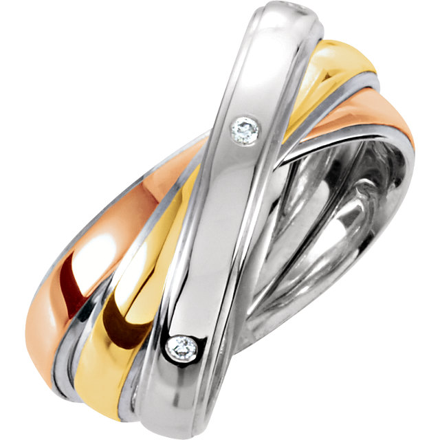 Comfort-Fit Precious Bond® Sterling & Karat Gold Band