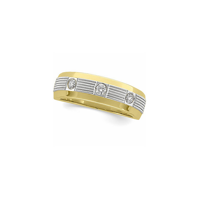 1/4 Ctw Two Tone Diamond Duo Band