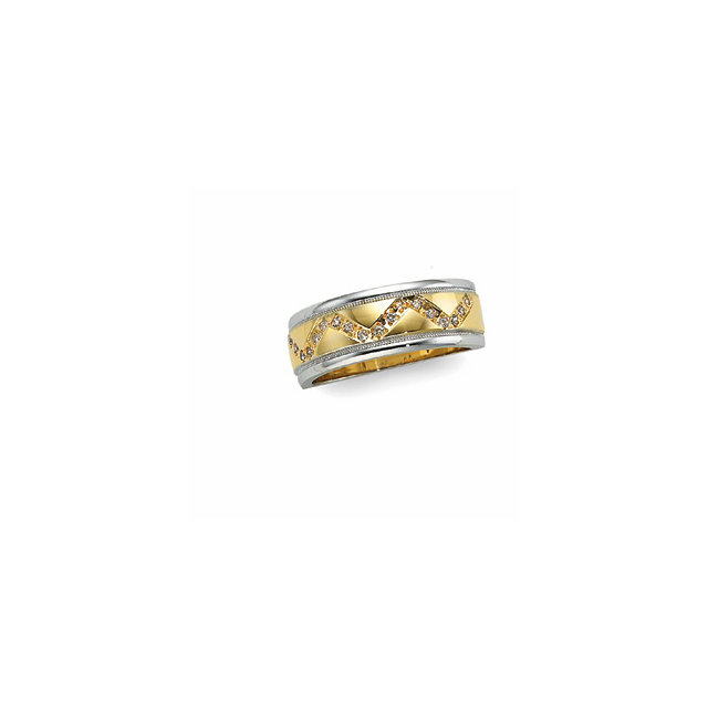 1/5 Ctw Two Tone Diamond Duo Band