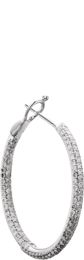 14kt White 2 CTW Diamond Inside/Outside Hoop Earrings