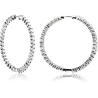 Prong Set Inside/Outside Hinged Diamond Hoop Earrings