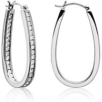 Channel Set Inside/Outside Diamond Hoop Earrings 