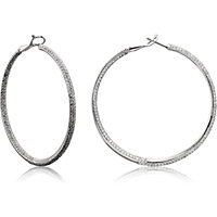 Pave Set Inside/Outside Diamond Hoop Earrings 