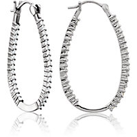 Prong Set Inside/Outside Diamond Hoop Earrings
