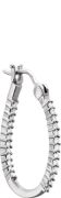 14kt White 1/4 CTW Diamond Inside/Outside Hoop Earrings