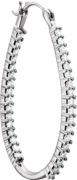 14kt White 1 CTW Diamond Inside/Outside Hoop Earrings
