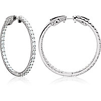 Prong Set Inside/Outside Diamond Hoop Earrings with Vault Lock