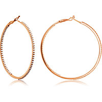 Prong Set Inside/Outside Diamond Hoop Earrings 