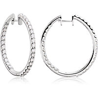 Prong Set Inside/Outside Diamond Hoop Earrings