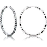 Prong Set Inside/Outside Diamond Hoop Earrings 