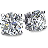 4-Prong Basket Style Diamond Stud Earrings with Friction Backs